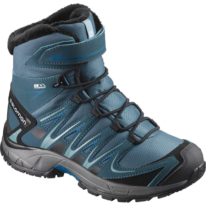 Bottes Hiver Salomon Enfant Turquoise Foncé - Salomon XA PRO 3D TS CSWP K - France (9847-SROHW)